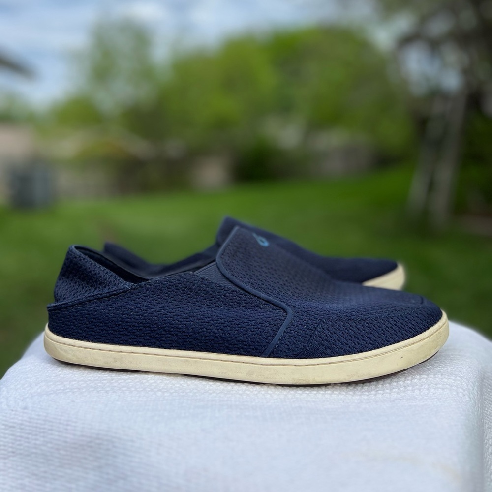 OluKai Men Nohea Mesh Slip On Shoes Blue Size 11.5